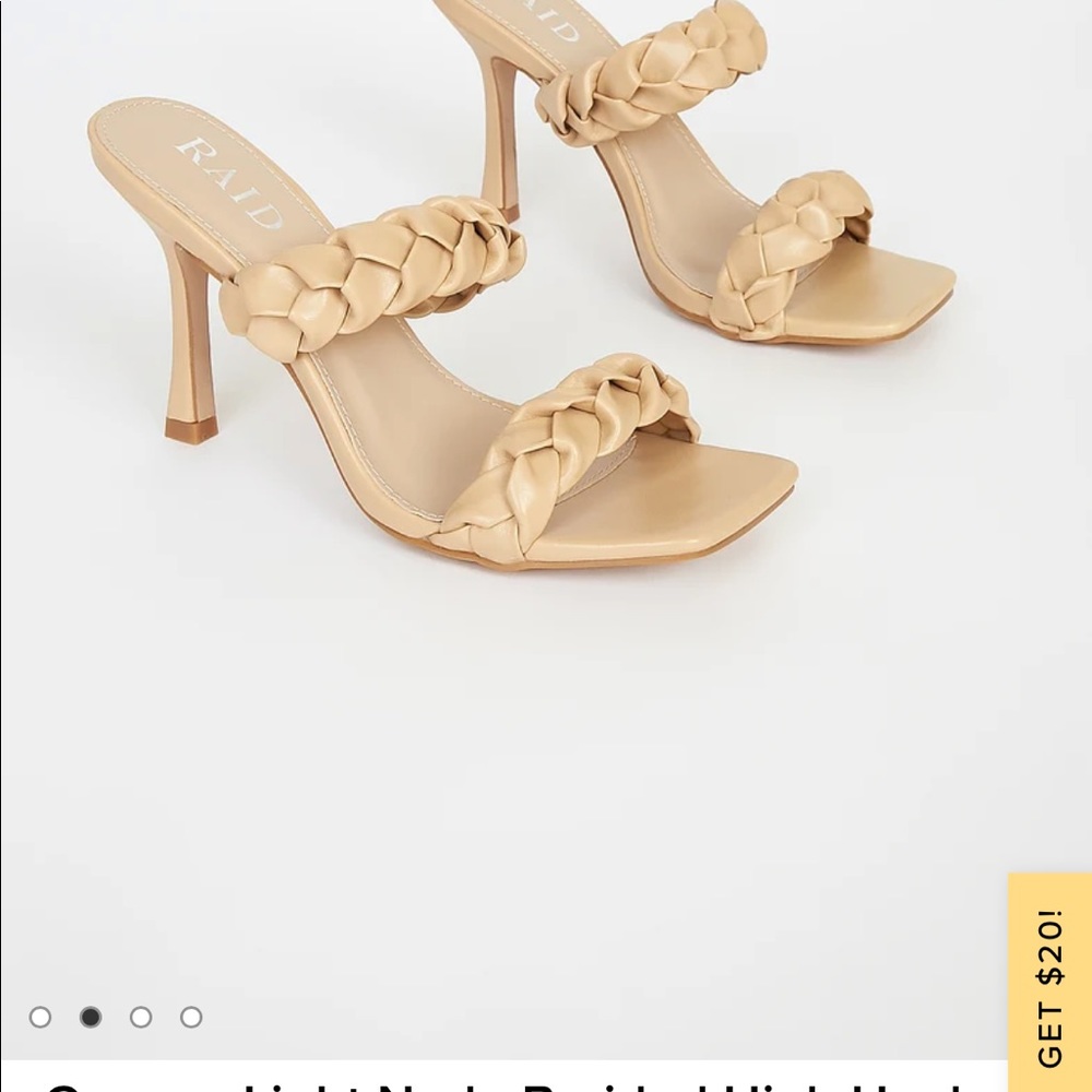 Lulus Gemma Light Nude Braided High Heel Sandals size 9 - Picture 3 of 7